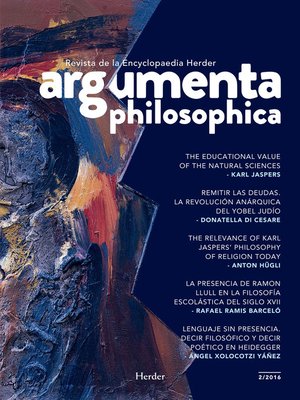 cover image of Argumenta philosophica 2016/2